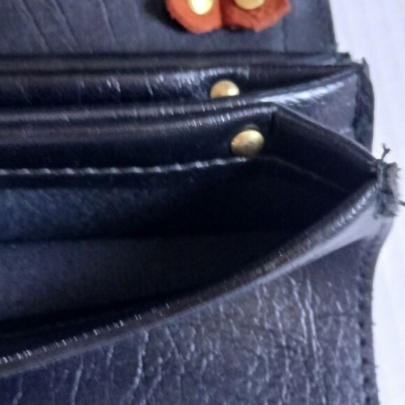 COPY - Rare Vintage Ring Shoulder Bag Suede Vinyl Adjustable Strap Brown Black - Picture 14 of 16